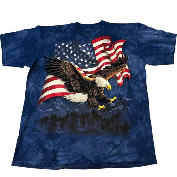 The Mountain Eagle Graphic Tee - Patriotic American Flag Design - Picture 1 of 7